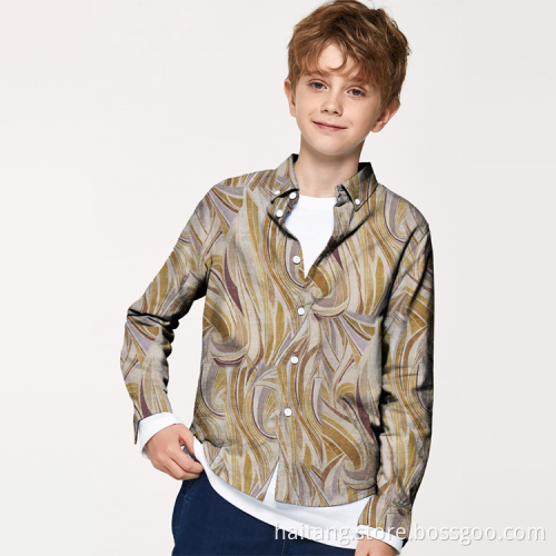 Geometric Printed Shirt Fabric Shirt Material Types Retro